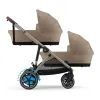 Cybex Zwillings- und Geschwisterwagen eGazelle S – für vielseitige Familienwege in almond beige – Ansicht 1