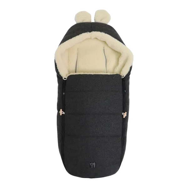 Kaiser Winterfußsack HOODY MAUS WOOL für Babyschalen – für Spaziergänge bei niedrigen Temperaturen in dark shadow – Ansicht 1
