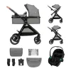 Kinderkraft Kombikinderwagen Trio-Set ESME PRO 3in1 mit Babyschale MINK PRO 2 – für flexible Wege ab der Babyzeit in moonlight grey – Ansicht 1
