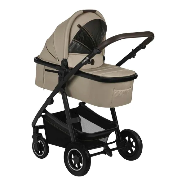 Lionelo Kombikinderwagen AMBER 3in1 – für vielseitige Familienmobilität in beige sand – Ansicht 1