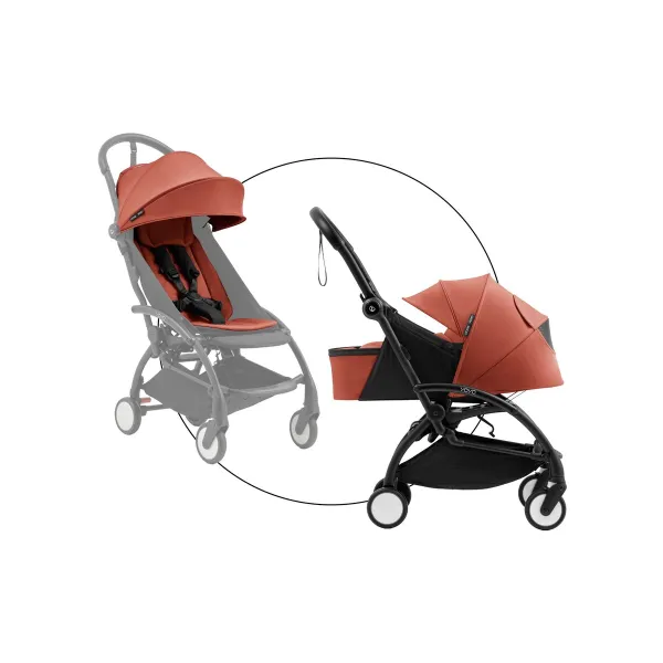 Stokke YOYO5 Kombikinderwagen mit Neugeborenenset – für Alltag und Familienausflüge in black / berry – Ansicht 1