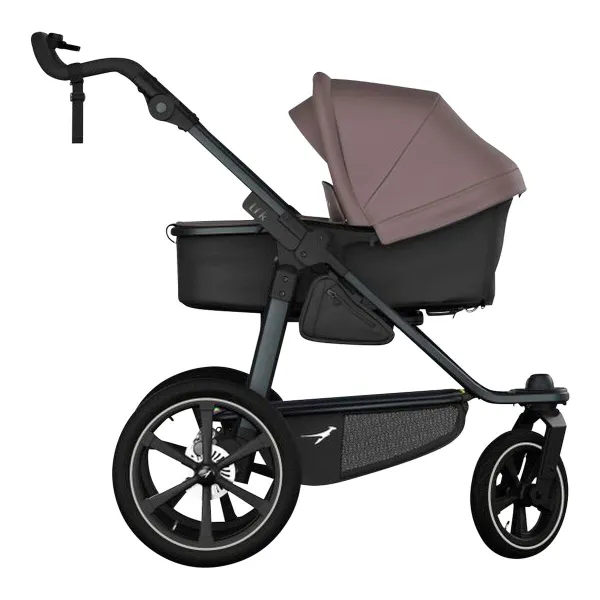 TFK Kombikinderwagen Pro – für vielseitige Familienmobilität in anthrazit / braun – Ansicht 1