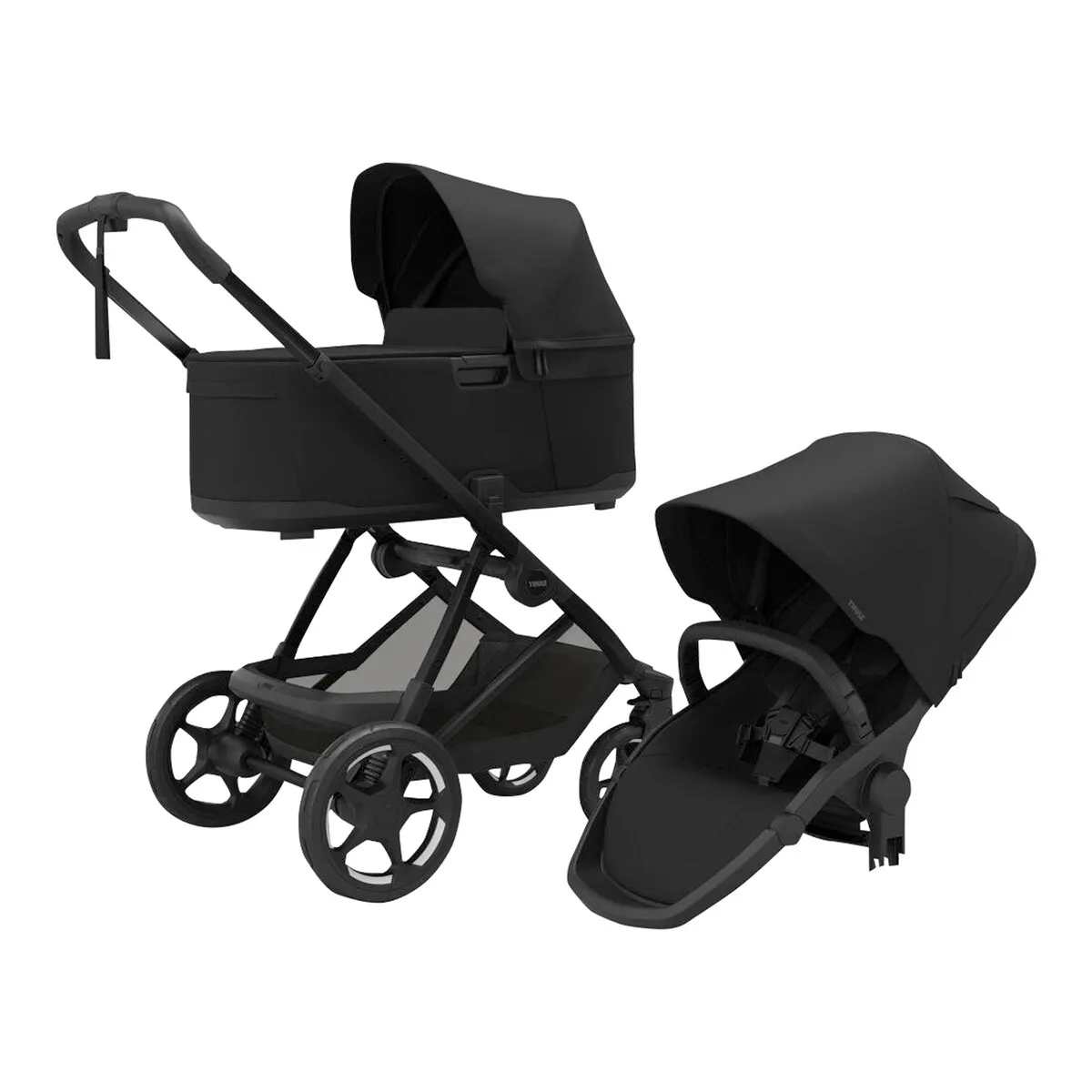 Thule Kombikinderwagen Charm 2-in-1 – für flexible Wege ab der Babyzeit in black – Ansicht 1